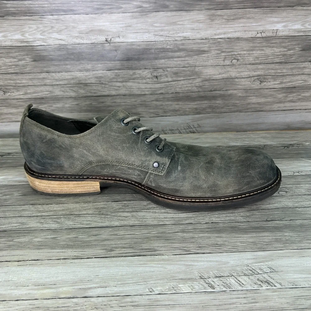 ECCO Kenton Derby Mens 13-13.5 Us 47 EU Plain‎ Toe Suede Leather Oxford Shoes